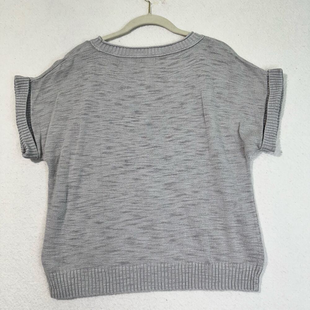 Mossimo Pink Glasses Kitty Cat Grey Short Sleeve Cotton Knit Sweater Shirt Med - Picture 5 of 7